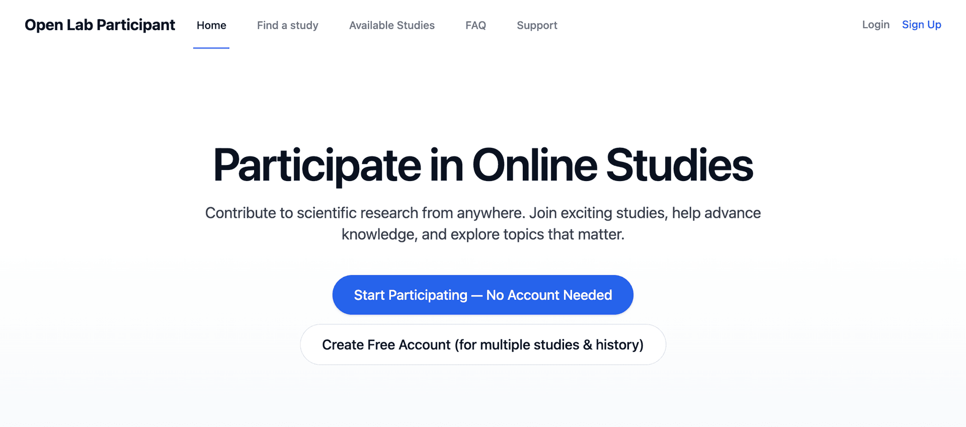 Open Lab — Online experiments for researchers